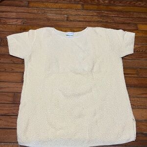 Elegant Cream Short-Sleeve Sweater